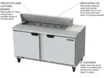 Beverage Air SPE60HC-12 60'' 2 Door Counter Height Refrigerated Sandwich / Salad Prep Table with Standard Top