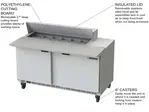 Beverage Air SPE60HC-12C 60'' 2 Door Counter Height Refrigerated Sandwich / Salad Prep Table with Cutting Top