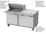 Beverage Air SPE60HC-12M 60'' 2 Door Counter Height Mega Top Refrigerated Sandwich / Salad Prep Table