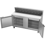 Beverage Air SPE60HC-16 60'' 2 Door Counter Height Refrigerated Sandwich / Salad Prep Table with Standard Top