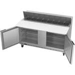 Beverage Air SPE60HC-16C 60'' 2 Door Counter Height Refrigerated Sandwich / Salad Prep Table with Cutting Top