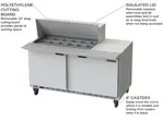 Beverage Air SPE60HC-18M 60'' 2 Door Counter Height Mega Top Refrigerated Sandwich / Salad Prep Table
