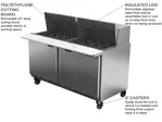 Beverage Air SPE60HC-24M 60'' 2 Door Counter Height Mega Top Refrigerated Sandwich / Salad Prep Table