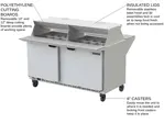Beverage Air SPE60HC-24M-DS 60'' 2 Door Counter Height Mega Top Refrigerated Sandwich / Salad Prep Table
