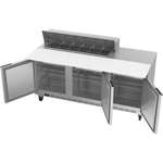 Beverage Air SPE72HC-12C 72'' 3 Door Counter Height Refrigerated Sandwich / Salad Prep Table with Cutting Top