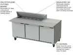 Beverage Air SPE72HC-12C 72'' 3 Door Counter Height Refrigerated Sandwich / Salad Prep Table with Cutting Top