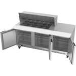 Beverage Air SPE72HC-18M 72'' 3 Door Counter Height Mega Top Refrigerated Sandwich / Salad Prep Table