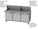 Beverage Air SPE72HC-30M 72'' 3 Door Counter Height Mega Top Refrigerated Sandwich / Salad Prep Table