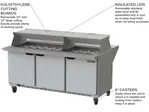 Beverage Air SPE72HC-30M-DS 72'' 3 Door Counter Height Mega Top Refrigerated Sandwich / Salad Prep Table