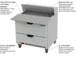 Beverage Air SPED36HC-10C-2 36'' 2 Drawer Counter Height Refrigerated Sandwich / Salad Prep Table with Cutting Top