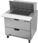 Beverage Air SPED36HC-12M-2 36'' 2 Drawer Counter Height Mega Top Refrigerated Sandwich / Salad Prep Table