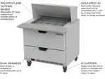 Beverage Air SPED36HC-12M-2 36'' 2 Drawer Counter Height Mega Top Refrigerated Sandwich / Salad Prep Table