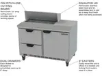 Beverage Air SPED48HC-08-2 48'' 1 Door 2 Drawer Counter Height Refrigerated Sandwich / Salad Prep Table with Standard Top