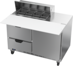 Beverage Air SPED48HC-08C-2 48'' 1 Door 2 Drawer Counter Height Refrigerated Sandwich / Salad Prep Table with Cutting Top