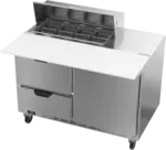 Beverage Air SPED48HC-08C-2 48'' 1 Door 2 Drawer Counter Height Refrigerated Sandwich / Salad Prep Table with Cutting Top