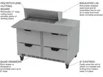 Beverage Air SPED48HC-08C-4 48'' 4 Drawer Counter Height Refrigerated Sandwich / Salad Prep Table with Cutting Top