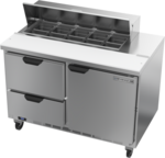 Beverage Air SPED48HC-10-2 48'' 1 Door 2 Drawer Counter Height Refrigerated Sandwich / Salad Prep Table with Standard Top