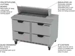Beverage Air SPED48HC-10C-2 48'' 1 Door 2 Drawer Counter Height Refrigerated Sandwich / Salad Prep Table with Cutting Top