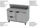 Beverage Air SPED48HC-12-2 48'' 1 Door 2 Drawer Counter Height Refrigerated Sandwich / Salad Prep Table with Standard Top