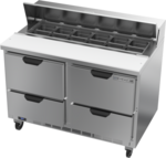 Beverage Air SPED48HC-12-4 48'' 4 Drawer Counter Height Refrigerated Sandwich / Salad Prep Table with Standard Top
