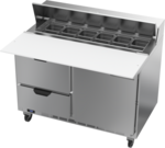 Beverage Air SPED48HC-12C-2 48'' 1 Door 2 Drawer Counter Height Refrigerated Sandwich / Salad Prep Table with Cutting Top