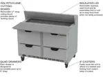 Beverage Air SPED48HC-12C-4 48'' 4 Drawer Counter Height Refrigerated Sandwich / Salad Prep Table with Cutting Top