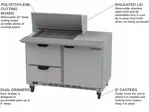 Beverage Air SPED48HC-12M-2 48'' 1 Door 2 Drawer Counter Height Mega Top Refrigerated Sandwich / Salad Prep Table