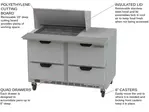 Beverage Air SPED48HC-12M-4 48'' 4 Drawer Counter Height Mega Top Refrigerated Sandwich / Salad Prep Table