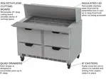 Beverage Air SPED48HC-18M-4 48'' 4 Drawer Counter Height Mega Top Refrigerated Sandwich / Salad Prep Table
