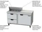 Beverage Air SPED60HC-08-2 60'' 1 Door 2 Drawer Counter Height Refrigerated Sandwich / Salad Prep Table with Standard Top
