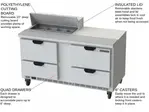 Beverage Air SPED60HC-08-4 60'' 4 Drawer Counter Height Refrigerated Sandwich / Salad Prep Table with Standard Top