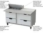 Beverage Air SPED60HC-08C-4 60'' 4 Drawer Counter Height Refrigerated Sandwich / Salad Prep Table with Cutting Top