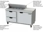Beverage Air SPED60HC-10-2 60'' 1 Door 2 Drawer Counter Height Refrigerated Sandwich / Salad Prep Table with Standard Top