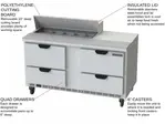 Beverage Air SPED60HC-10-4 60'' 4 Drawer Counter Height Refrigerated Sandwich / Salad Prep Table with Standard Top