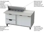 Beverage Air SPED60HC-10C-2 60'' 1 Door 2 Drawer Counter Height Refrigerated Sandwich / Salad Prep Table with Cutting Top