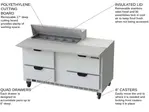 Beverage Air SPED60HC-10C-4 60'' 4 Drawer Counter Height Refrigerated Sandwich / Salad Prep Table with Cutting Top