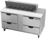 Beverage Air SPED60HC-12-4 60'' 4 Drawer Counter Height Refrigerated Sandwich / Salad Prep Table with Standard Top