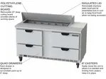 Beverage Air SPED60HC-12-4 60'' 4 Drawer Counter Height Refrigerated Sandwich / Salad Prep Table with Standard Top