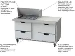 Beverage Air SPED60HC-12M-4 60'' 4 Drawer Counter Height Mega Top Refrigerated Sandwich / Salad Prep Table