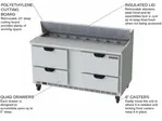 Beverage Air SPED60HC-16-4 60'' 4 Drawer Counter Height Refrigerated Sandwich / Salad Prep Table with Standard Top