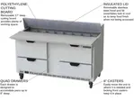 Beverage Air SPED60HC-16C-4 60'' 4 Drawer Counter Height Refrigerated Sandwich / Salad Prep Table with Cutting Top