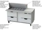 Beverage Air SPED60HC-18M-4 60'' 4 Drawer Counter Height Mega Top Refrigerated Sandwich / Salad Prep Table