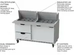 Beverage Air SPED60HC-24M-2 60'' 1 Door 2 Drawer Counter Height Mega Top Refrigerated Sandwich / Salad Prep Table