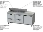 Beverage Air SPED72HC-12-4 72'' 1 Door 4 Drawer Counter Height Refrigerated Sandwich / Salad Prep Table with Standard Top