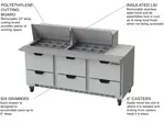 Beverage Air SPED72HC-24M-6 72'' 6 Drawer Counter Height Mega Top Refrigerated Sandwich / Salad Prep Table