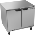 Beverage Air UCF36AHC 36'' 2 Section Undercounter Freezer with 2 Left/Right Hinged Solid Doors and Front Breathing Compressor