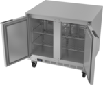 Beverage Air UCF36AHC 36'' 2 Section Undercounter Freezer with 2 Left/Right Hinged Solid Doors and Front Breathing Compressor