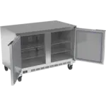 Beverage Air UCF48AHC 48'' 2 Section Undercounter Freezer with 2 Left/Right Hinged Solid Doors and Front Breathing Compressor