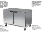 Beverage Air UCF48AHC 48'' 2 Section Undercounter Freezer with 2 Left/Right Hinged Solid Doors and Front Breathing Compressor