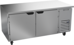 Beverage Air UCF67AHC 67'' 2 Section Undercounter Freezer with 2 Left/Right Hinged Solid Doors and Side / Rear Breathing Compressor